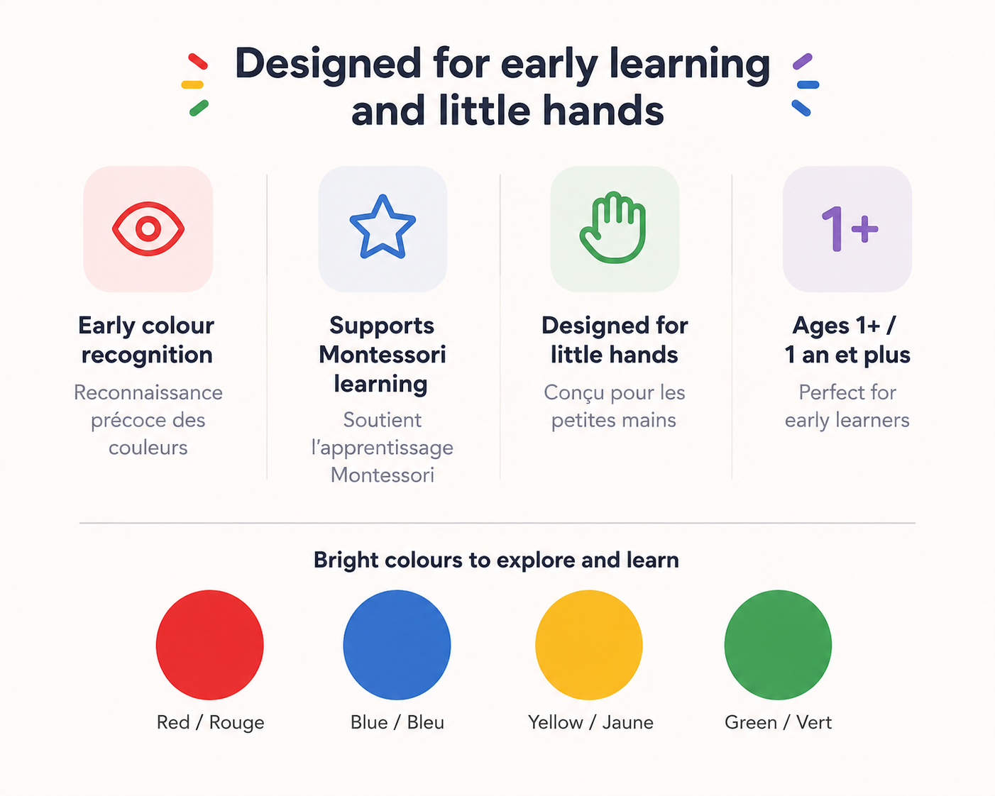 Colours / Couleurs — A Montessori Board Book